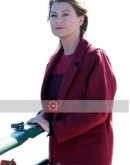 Grey's Anatomy (Meredith Grey) Ellen Pompeo Maroon Wool Coat