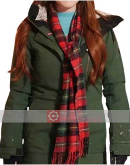 Falling for Christmas Lindsay Lohan Green Cotton Jacket