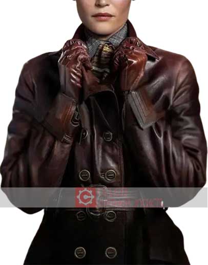 The King’s Man (Polly) Gemma Arterton Brown Leather Coat
