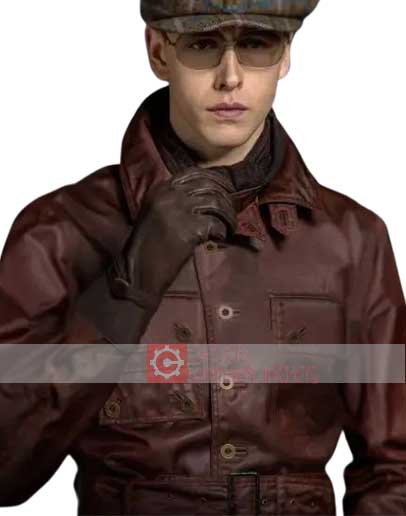 The King’s man Harris Dickinson (Conrad Oxford) Brown Leather Coat