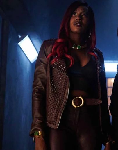 Titans 2018 Kory Anders (Anna Diop) Brown Leather Jacket