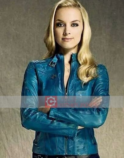 Lost Girl Rachel Skarsten (Tamsin) Blue Leather Jacket