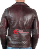 Men's Cross Zip Leather Jacket 