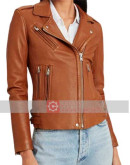 The Equalizer 2 (Melody Bayani) Liza Lapira Brown Leather Jacket