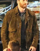 Ghosted 2023 Chris Evans Suede Leather Jacket