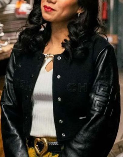 The Equalizer Liza Lapira Black Bomber Jacket