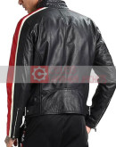 Men's Black Red And White Striped Jacket