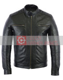 Men’s Cafe Racer Black Quilted Jacket