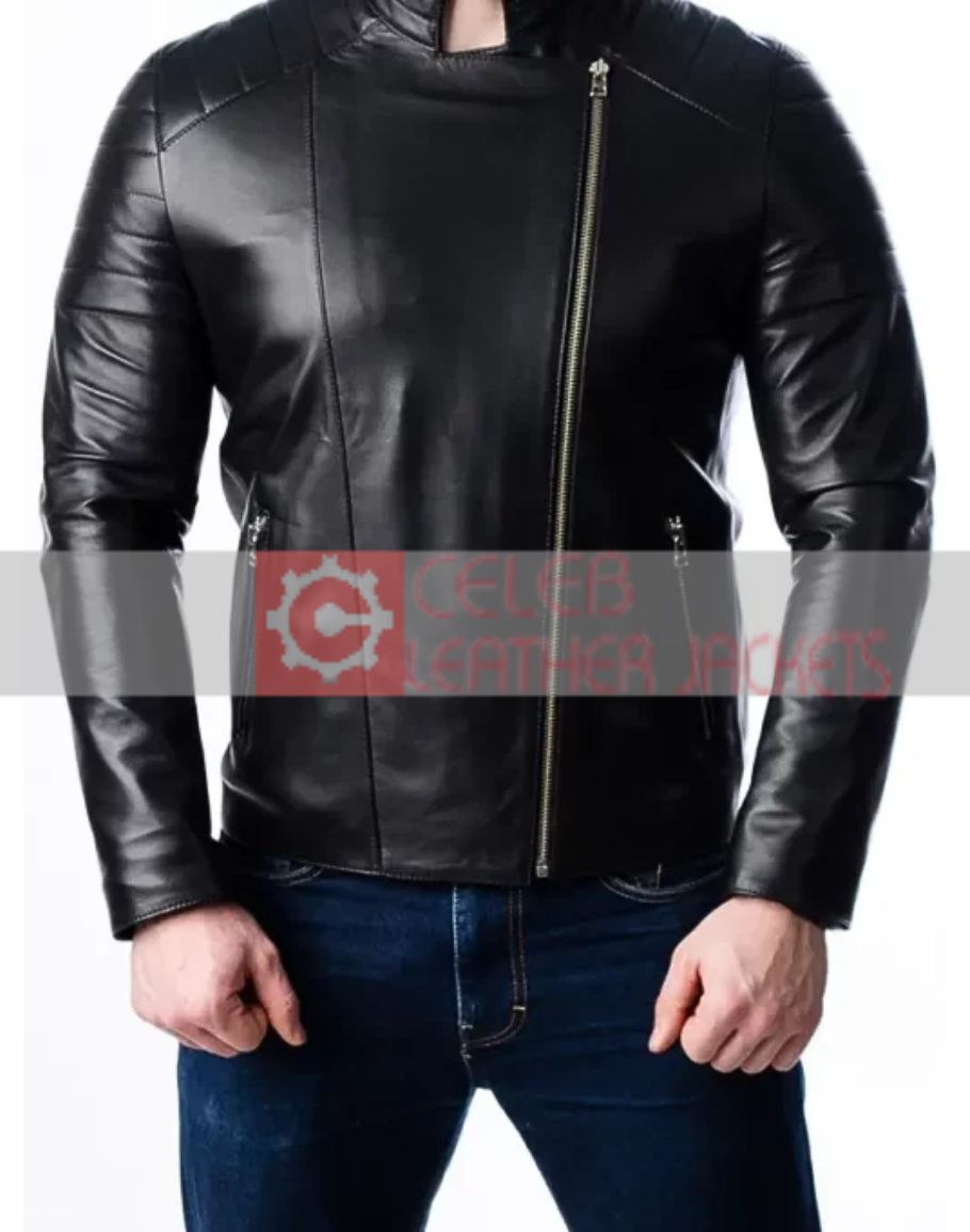 Mens Quilted Moto Black Jacket | Mens Quilted Black Jacket