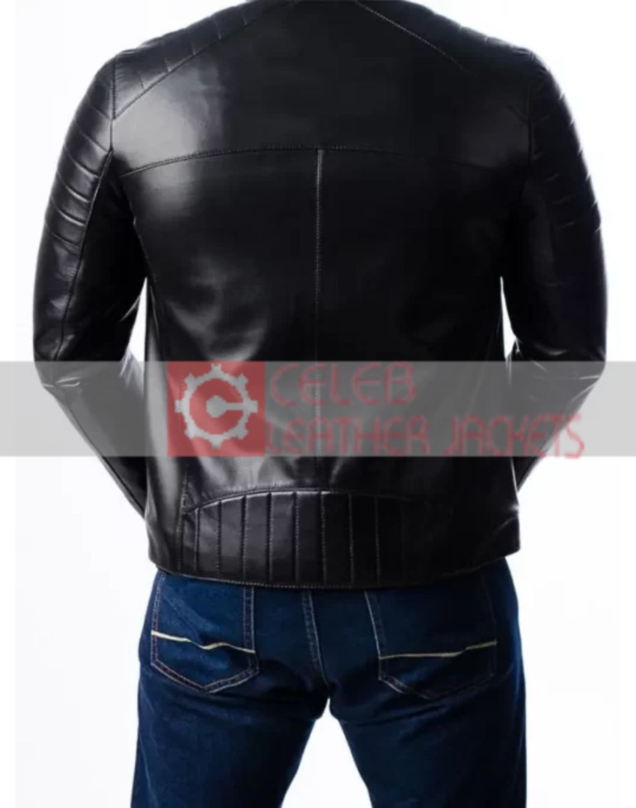 Mens Quilted Moto Black Jacket | Mens Quilted Black Jacket