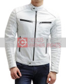 Men's White Leather Jacket