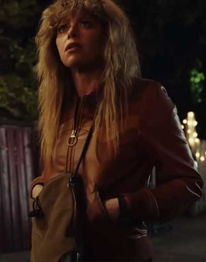 Poker Face Natasha Lyonne Brown Leather Jacket