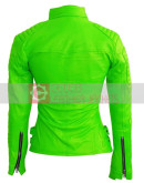 Leather Skin Women Parrot Green Jacket