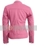 Leather Skin Women Pink Quilted Jacket