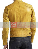 Men's Quilted Snap Tab Collar Yellow Jacket
