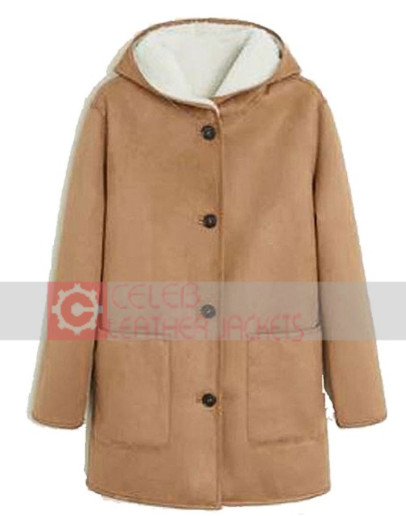 Sienna Miller Shearling Brown Coat