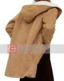 Sienna Miller Shearling Brown Coat