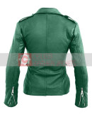 Women Brando Style Green Jacket Women Brando Style Green Jacket