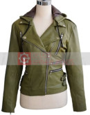 Women's Olive Green Brando Hooded Jacket