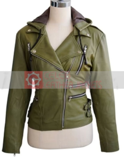 Women's Olive Green Brando Hooded Jacket