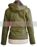 Women's Olive Green Brando Hooded Jacket