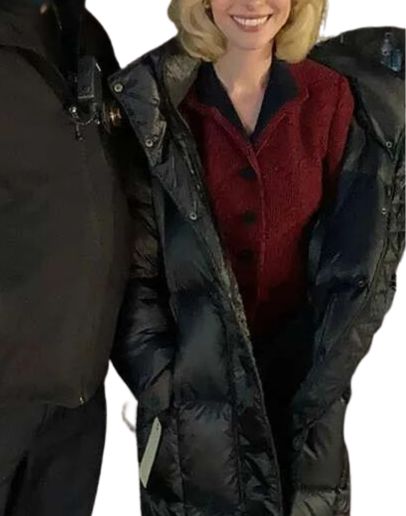 Eileen 2023 Anne Hathaway Black Puffer Coat  