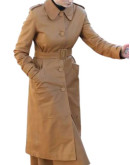 Eileen 2023 Thomasin McKenzie Leather Coat