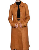 Eileen 2023 Thomasin McKenzie Leather Coat