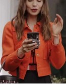 Emily in Paris Lily Collins Orange Cotton Jacket