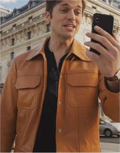 Emily in Paris S03 Lucas Bravo Leather Jacket