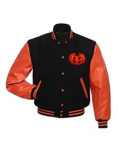 Happy Halloween Varsity Leather Jacket