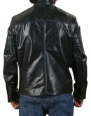 Men’s Sheepskin Shiny Black Leather Jacket