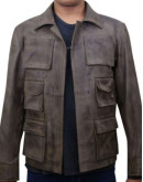 Mortal Kombat X Jason Distressed Leather Jacket