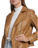 Moto Faux Brown Leather Jacket