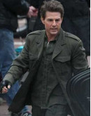 Edge of Tomorrow Tom Cruise (Cage) Green Wool Coat 