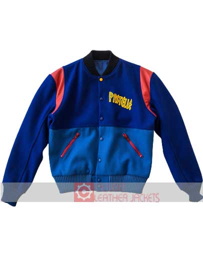 Kanye West Pastelle Varsity Blue Bomber Jacket