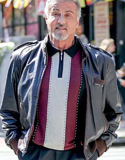 Tulsa King Sylvester Stallone Black Leather Jacket