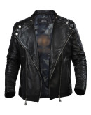 schwarze Lederjacke