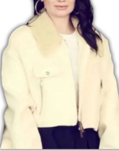 Flora and Son Eve Hewson (Flora) White Wool Jacket