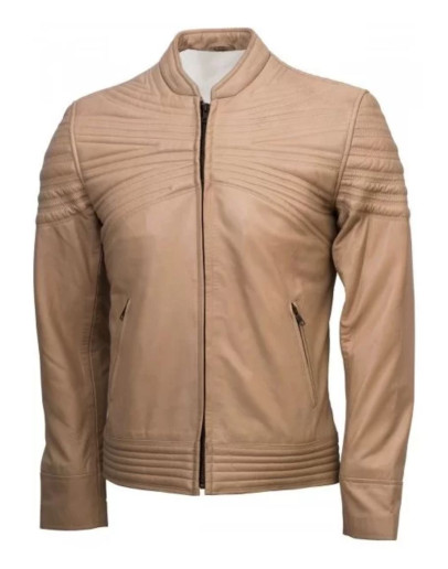 Mens Stripes Fashion Beige Jacket