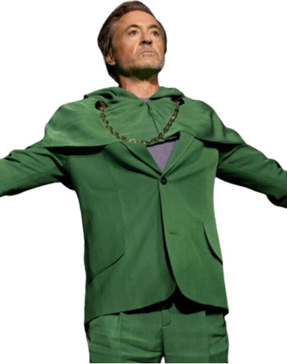 Avengers Doomsday Robert Downey Green Blazer