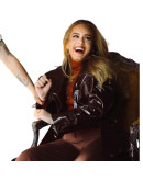 Adele Easy On Me Oxblood Trench Leather Coat