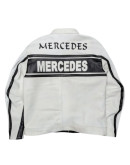 Mercedes Benz White Genuine Leather Jacket