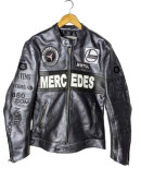 Mercedes Racing Genuine Cowhide Leather Streetwear Jacket