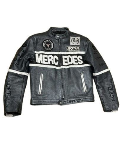 Mercedes F1 Race Black Leather Jacket