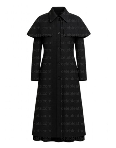 Jenna Ortega Wednesday Season 2 Black Wool Coat