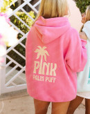 Pink Palm Puff Oversized Hoodie