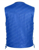 Leather Skin Nwt Blue Mens Vest