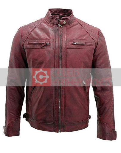Mens Burgundy Leather Biker Jacket Mens Burgundy Leather Biker Jacket