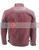 Mens Burgundy Leather Biker Jacket Mens Burgundy Leather Biker Jacket